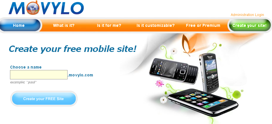 Movylo sito mobile gratis
