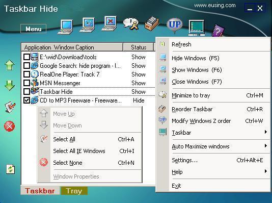 Taskbar hide Eusing