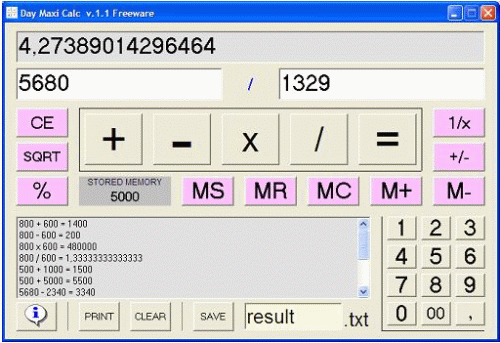 Day Maxi Calc