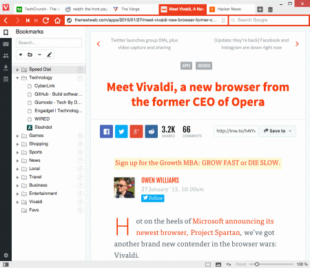 Vivaldi browser